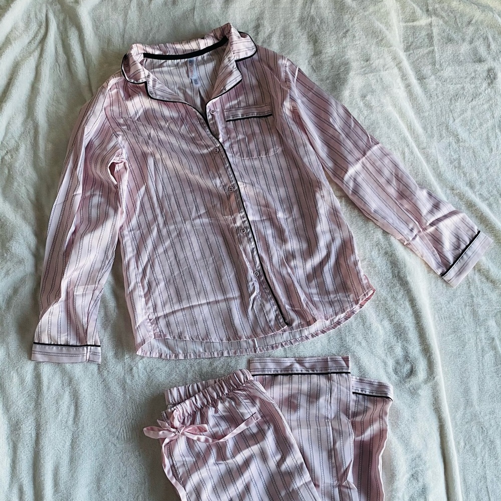 Pink and black pajamas